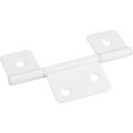 Hardware Resources Bright White 3-1/2" Three Leaf Fixed Pin Swaged Non-Mortise Hinge 20251BWH